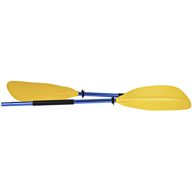 2 Piece Kayak Paddle 220cm Yellow Blade Blue Shaft